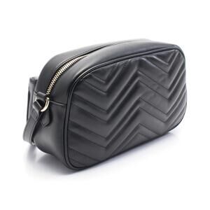 Gucci Marmont Shoulder Black GG Leather Bag